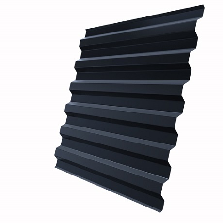 Лист 0,5 мм 8000*1040 Grand Line Профнастил C21-R (ЦФО) Satin (Zn 100-140) RAL 7024 - серый графит