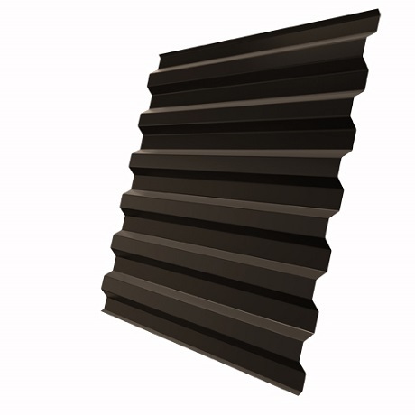 Лист 0,5 мм 5550*1040 Grand Line Профнастил C21-R (ЦФО) Satin (Zn 100-140) RR 32- т.коричневый