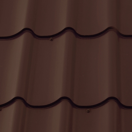 Лист 0,5 мм 5750*1180 Металлочерепица М28 полиэстер Arcelor (Zn 275) глянцевый RAL 8017 - коричневый шоколад