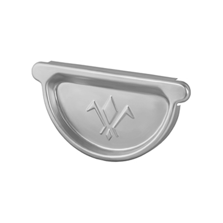 Заглушка желоба универсальная с уплотнителем Aquasystem 150/100 мм Zn-цинк б/цвета