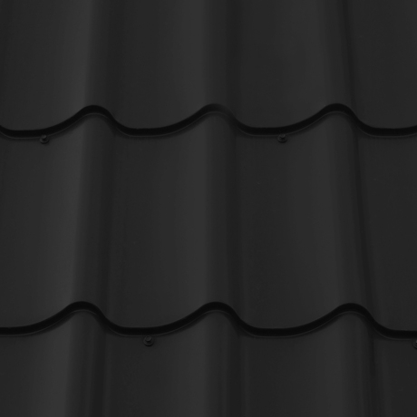 Лист 0,5 мм 4750*1180 Металлочерепица М28 Премиум GreenCoat Pural BT SSAB (Zn 275) глянцевый RR 33 - черный
