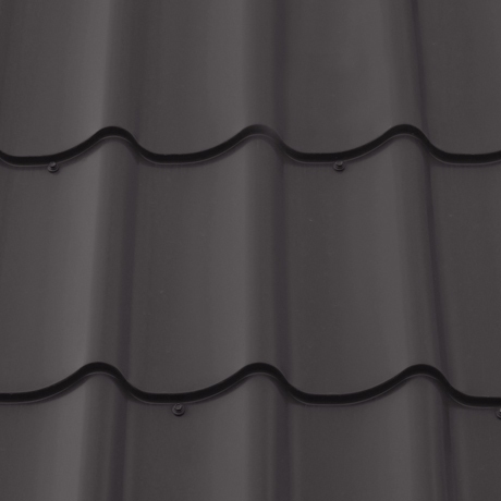 Лист 0,5 мм 2450*1180 Металлочерепица М28 полиэстер Rooftop Бархат Северсталь (Zn 275) матовый RAL 7024 - серый графит