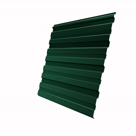 Лист 0,5 мм 3650*1180 Grand Line Профнастил C10-B Satin (Zn 100-140) RAL 6005 - зеленый мох