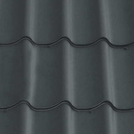 Лист 0,5 мм 1400*1180 Grand Line Металлочерепица Classic Rooftop Бархат (Zn 180) RAL 7016 - темно-серый