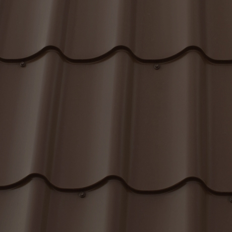 Лист 0,5 мм 1550*1180 Металлочерепица М28 полиэстер Rooftop Шелк Северсталь (Zn 275) глянцевый RAL 8019 - коричневый