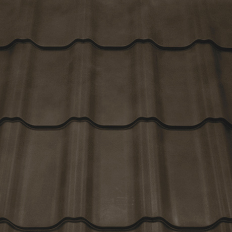 Лист 0,45 мм 5900*1210 Grand Line Металлочерепица Kvinta Plus 3D PE-полиэстер (Zn 60-100) RR 32- т.коричневый
