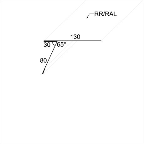 Планка карнизная кликфальц 130*80 мм L=2 м Grand Line Drap (Zn 100-140) RAL 7004 - серый