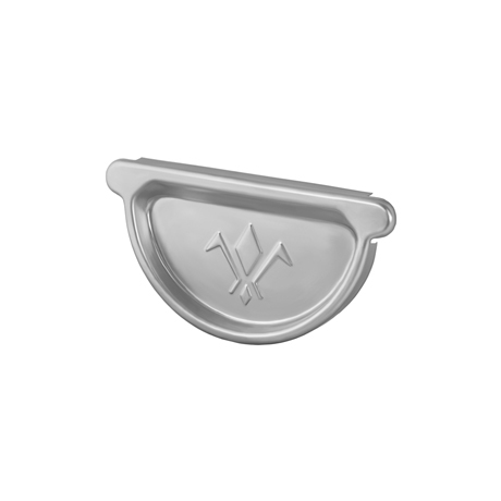 Заглушка желоба универсальная с уплотнителем Aquasystem 125/90 мм Zn-цинк б/цвета