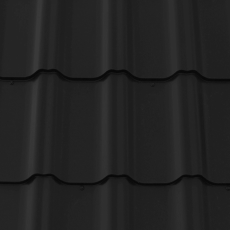Лист 0,5 мм 720*1210 Grand Line Металлочерепица Kvinta Uno Satin Matt (Zn 180) RAL 9005 - черный темный