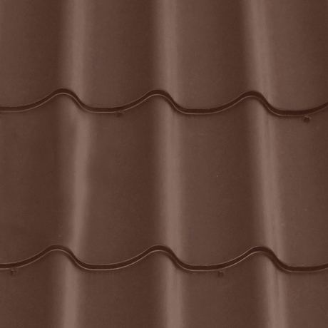 Лист 0,4 мм 1950*1180 Grand Line Металлочерепица Modern PE-полиэстер (Zn 60-100) RAL 8017 - коричневый шоколад