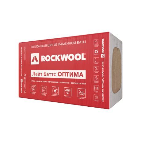 Утеплитель Лайт Баттс ОПТИМА /ROCKWOOL/ (уп. 5 плит) 1000*600*100 (поставка на склад)