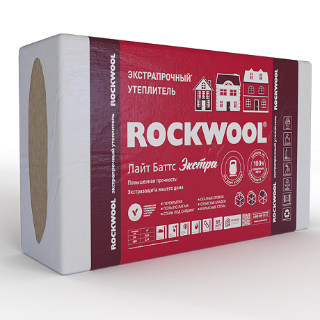Утеплитель Лайт Баттс ЭКСТРА /ROCKWOOL/ (уп. 4 плиты) 1000*600*100 (поставка на склад)