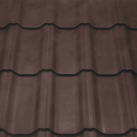 Лист 0,45 мм 1200*1210 Grand Line Металлочерепица Kvinta Plus PE-полиэстер (Zn 60-100) RAL 8017 - коричневый шоколад