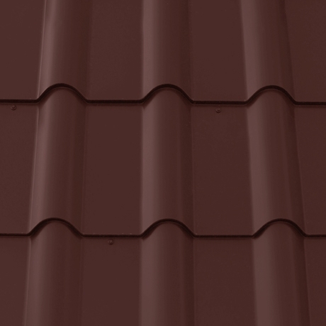Лист 0,5 мм 500*1180 Grand Line Металлочерепица Kamea Rooftop Бархат (Zn 180) RAL 8017 - коричневый шоколад
