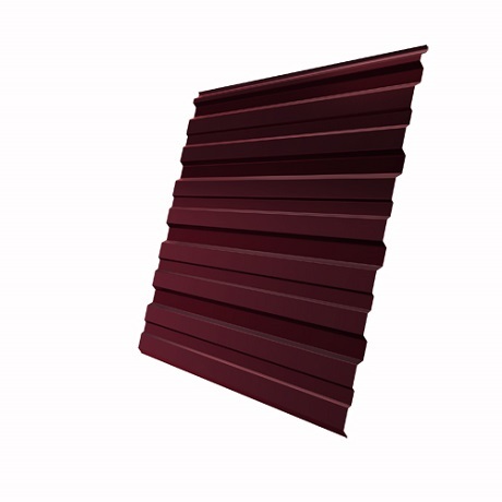 Лист 0,5 мм 2600*1150 Grand Line Профнастил C20-A (ЮГ) Satin (Zn 100-140) RAL 3005 - красное вино