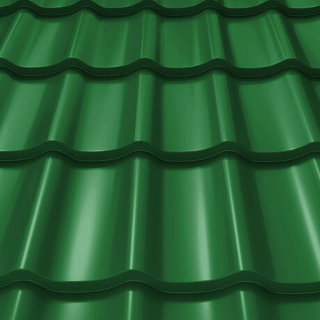 Лист 0,5 мм 830*1180 Stynergy Металлочерепица СМ Классик CORUNDUM50 (Zn 140) RAL 6002 - зеленый лист