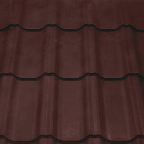 Лист 0,5 мм 4350*1210 Grand Line Металлочерепица Kvinta Plus GreenCoat Pural Matt BT (Zn 275) RR 887 - коричневый шоколад