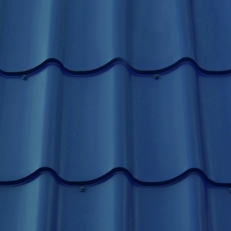 Лист 0,5 мм 1550*1180 Металлочерепица М28 Премиум GreenCoat Pural BT SSAB (Zn 275) глянцевый RR 35 - синий